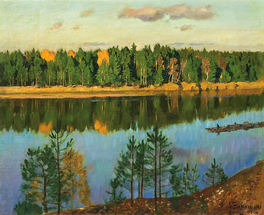autumn landscape with niemen river